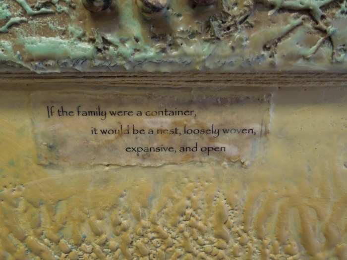 This is a close up of the words and details in the above work.