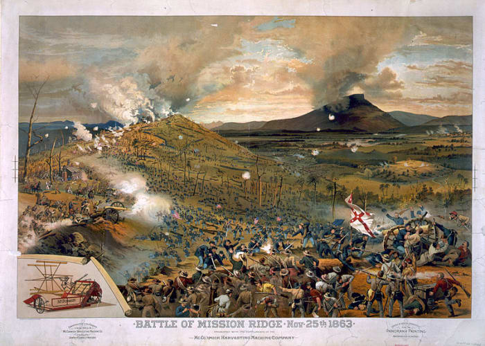 Battle of Mission Ridge, TN. In which great grandfather H. McCaskey Inglish fought and survived.