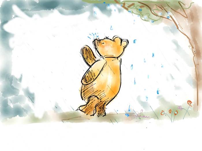 Some raindrops rush straight to the ground, but some love to ride on the leaves first and fall leisurely when the rush is over...