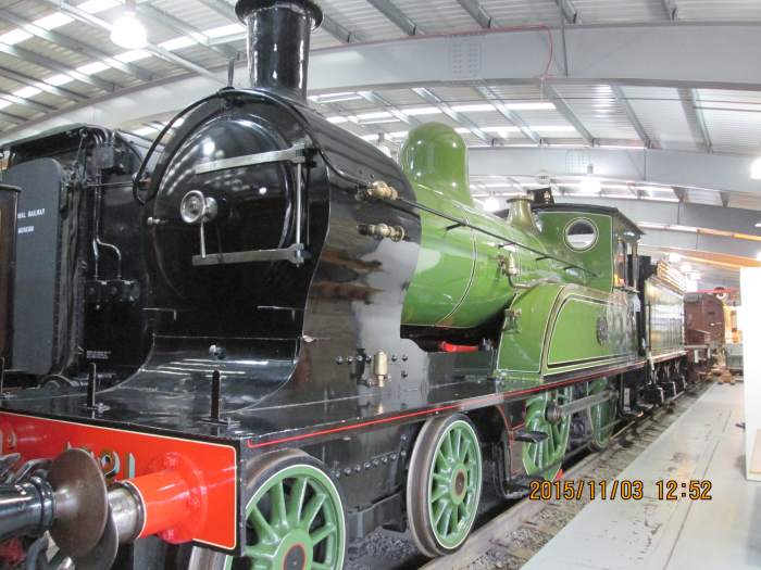 North Eastern Railway Class M No.1621 basks in the light of the large windows and overhead lighting