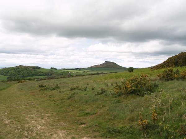 The base of Kildale Moor on the way to Easby Moor from the north, with Roseberry Topping as a 'route marker'