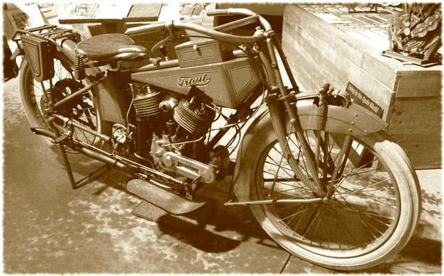 The Traub Motorcycle - ahead of its time. I made this photo "vintage" to add an element of timelessness to it.