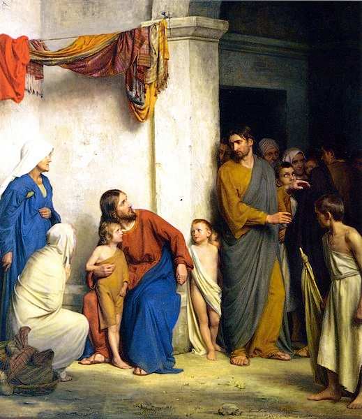File: Let the Little Children Come unto Jesus.jpg Author: Carl Heinrich Bloch (1834-1890) CC-PD-Mark)