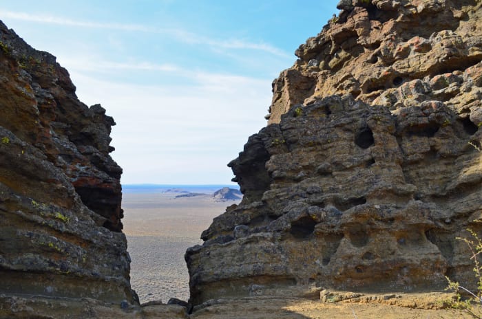 The "Crack in the Wall" from atop one of the vantage points at the top of the "fort."