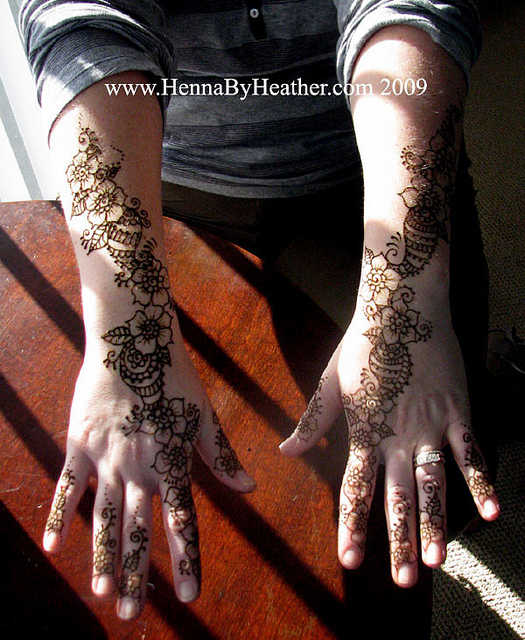 mehndi (henna) application on the occasion of karva chauth