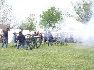 Artillery Firing during the battle at June 2006 Reenactment