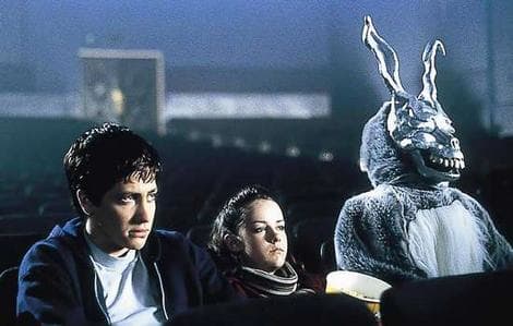 Don't be alarmed that your new boyfriend's imaginary 7 foot tall bunny friend is sitting right next to you! A touch of humor in Donnie Darko.