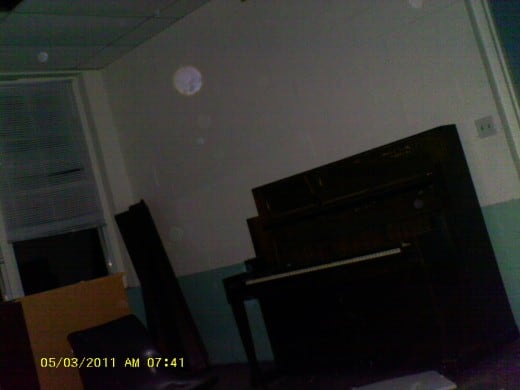 Notice the several orbs in this photo in the old Piano room at the old Unique Living Center that used to be near Fallston North Carolina