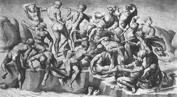 Aristotle da Sangallo,The Battle of Cascina, from Michelangelo (1542)