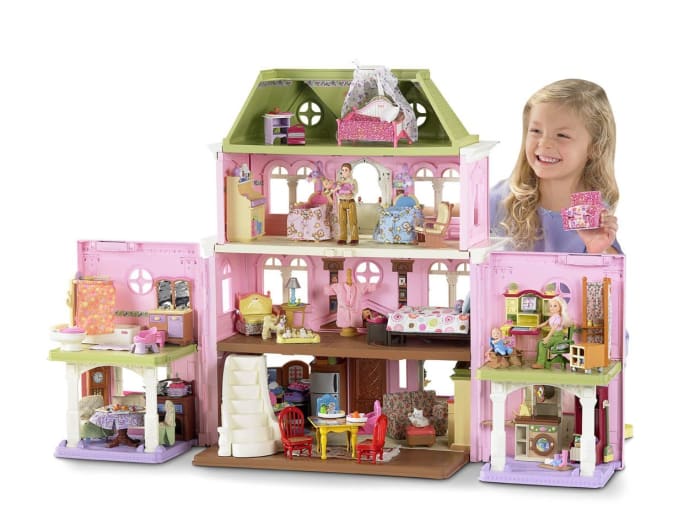 The Loving Family Grand Dollhouse is a good dollhouse for young children as it is durable and a good value.