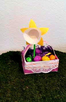 Use a shoe box to make an Easter basket. You can use it as house décor or as a centerpiece or decorate it really nice and sturdy for kids to use for the egg hunt.