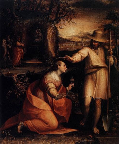 L. Fontana, Jesus Appearing to Mary Magdalene (Noli Me Tangere) (1581), Florence Uffizi