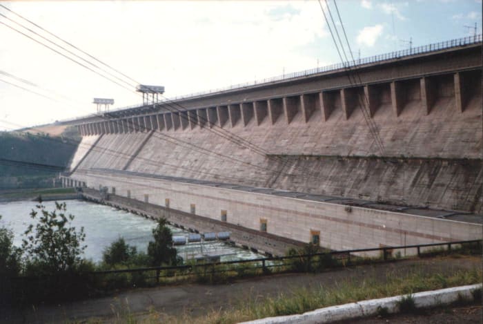 Hydroelectric Power Plant at Bratsk Dam in Siberia, Russia