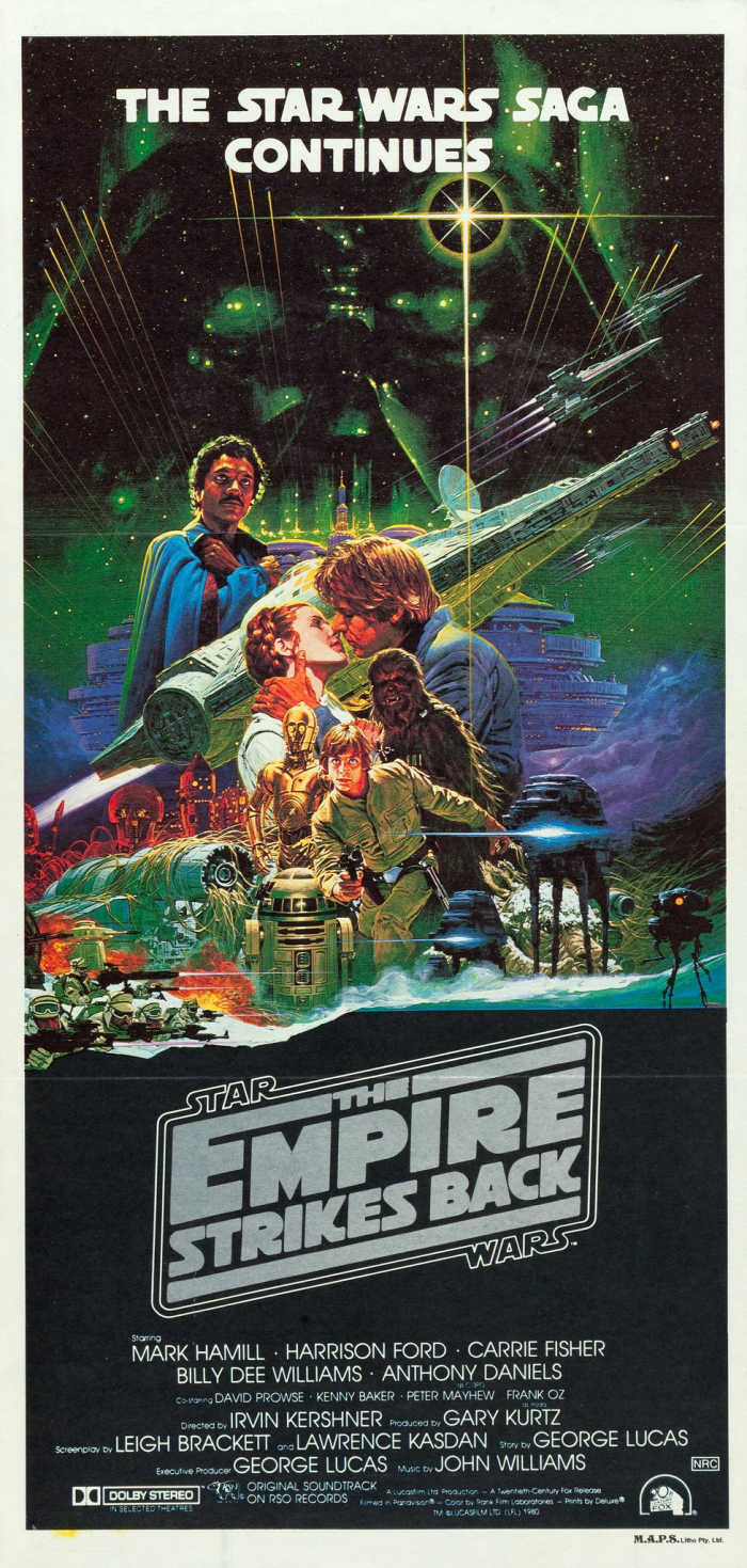 Star Wars "The Empire Strikes Back" (20th Century Fox, 1980) Australian Daybill (13" X 30") Mark Hamill, Carrie Fisher, Harrison Ford