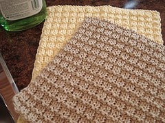 Fun to knit textured dishcloth using worsted=weight yarn..And the pattern is Free at : http://leahmichelledesigns.com/free-patterns/boxy-dishcloth/