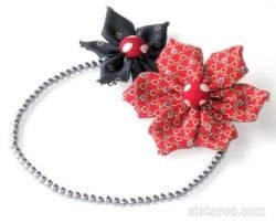 Sometimes the tie is the band, and other times it is the decoration. This time, Sisteroo created flowers from contrasting neckties for a cutely cool headband. Love this!