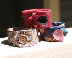 Upcycle neckties (and part of a hidden yogurt container) in this clever bracelet tutorial. I think my favorite part of this project is that the button is completely decorative, hiding a snap that make this cuff easy on, easy off.