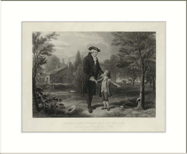 George Washington never chopped down a cherry tree, but this painting helped perpetuate the myth.