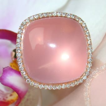 A star rose quartz ring by Schmucktraeume (German for "Jewelry Dreams"). Photo courtesy of schmucktraeume.com.