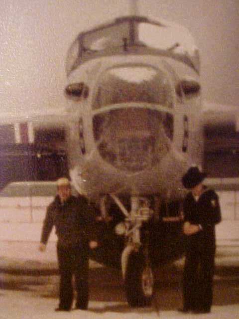 The author (rt.) a bit out of uniform (there are no "navy issue" cowboy hats.) Yes, we flew in on THAT "bucket of bolts" plane in a snow storm!