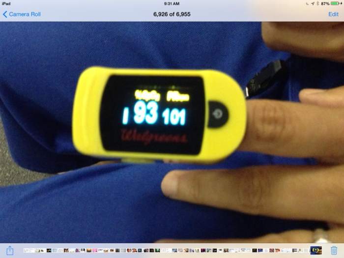 My resting heart rate is frequently way over 100 bpm, and very irregular, which is why I have keep an eye out constantly.