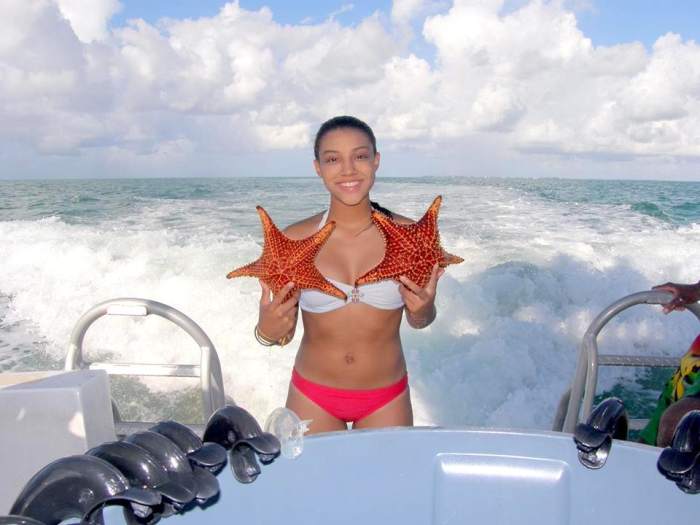 Don't worry! The starfish were only for the pictures. They were placed back in the water right after!!!