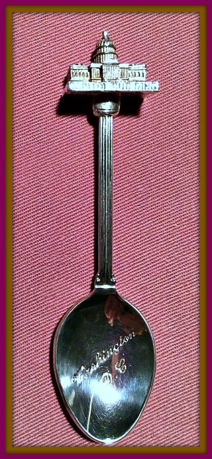 Beautiful very well made Souvenir Spoon from Washington DC. This spoon proudly shows the nations capital on its top. Elegantly done during a more pleasant and peaceful time in the history of this world.