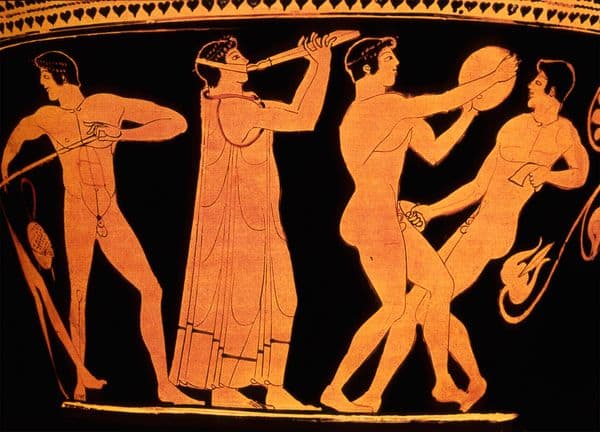 The Olympic Games began over 2,700 years ago in Olympia, in southwest Greece. The Games were part of a religious festival. The Greek Olympics, thought to have begun in 776 BC, inspired the modern Olympic Games (begun in 1896.)