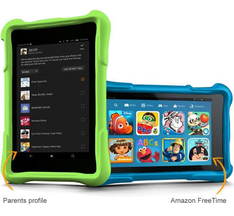 Because the Amazon FreeTime interface for your child is accessed through an app on the Kindle Fire tablet, you can always access the regular tablet interface for an adult experience.