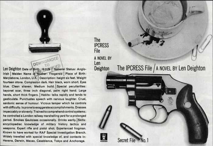 The cover spread for Len Deighton's first book that brought us the anti-hero Harry Palmer, 'The Ipcress File', a story of betrayal and double-dealing at the height of the Cold War