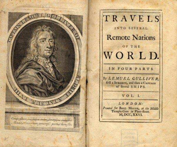 Jonathan Swift's 'Gulliver's Travels', a series of four books that chronicled the foibles of the establishment in late Stuart England in fictional terms.