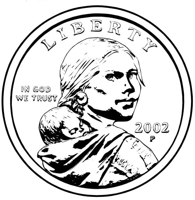 Download Free Native American Coloring Pages of US Mint One Dollar ...