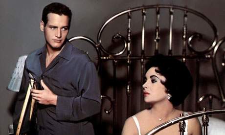 Paul Newman and Elizabeth Taylor as Brick and Maggie in Cat On A Hot Tin Roof, 1958