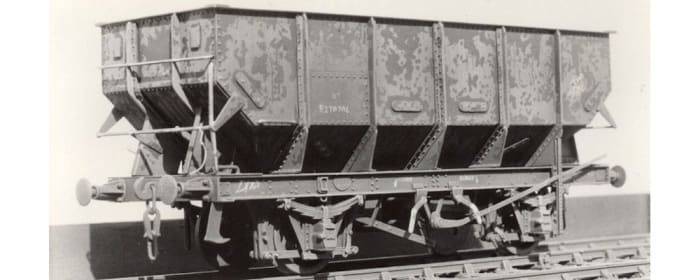 Lter design LNER 21 ton steel hopper, E270704 - the design was carried on by British Railways. The wagon works at Shildon near Darlington produced these well into the diesel era