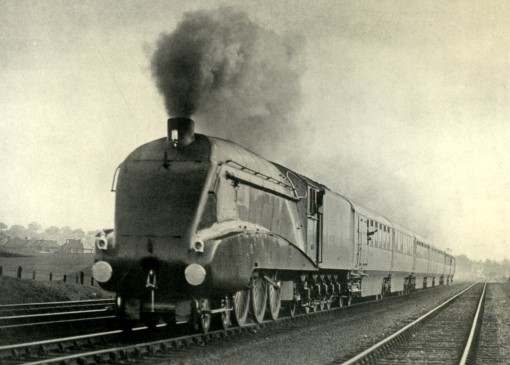 The inaugural run of a Silver Jubilee set in King George V's Silver Jubilee year, 1935, seen on the ECML at Hatfield, Hertfordshire