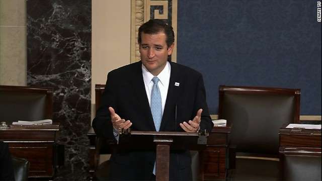 Senator Cruz giving a 21-hour senate floor speech against Obamacare, a consequential moment that, while endearing him to many conservatives, earned him criticisms from a number of his Republican colleagues and alienated some GOP'ers.