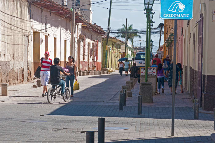 Downtown Comayagua today. Many old buildings are historical monuments, and some were here during Morazán's time.