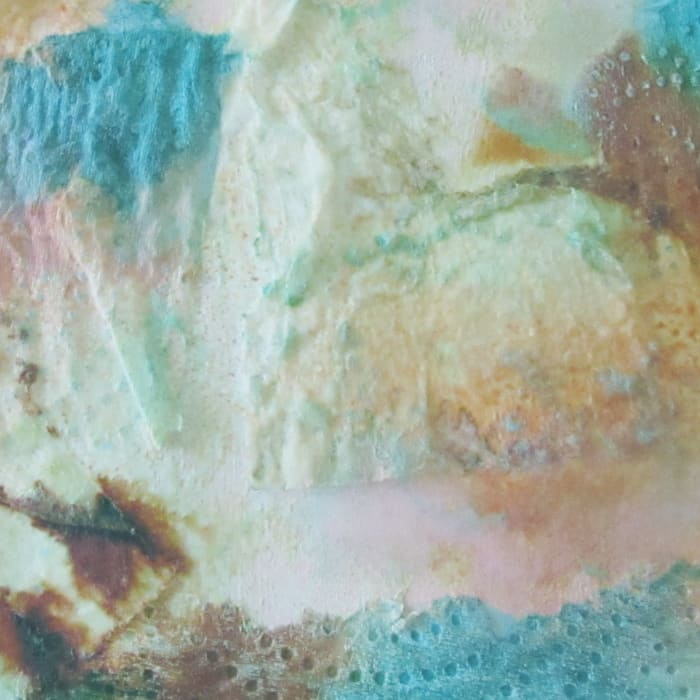 Dryer sheets can create an wonderful textures background to your art pages. You glue the dyer wipes onto the page with white glue or Modge Podge. Then when dry, you paint over the page