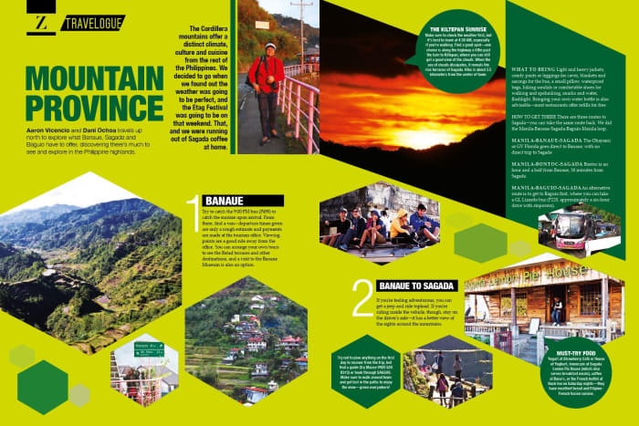 This short and brochure-like travelogue is doesn't include that much written content but takes advantage of attractive visual imagery and graphic design techniques.