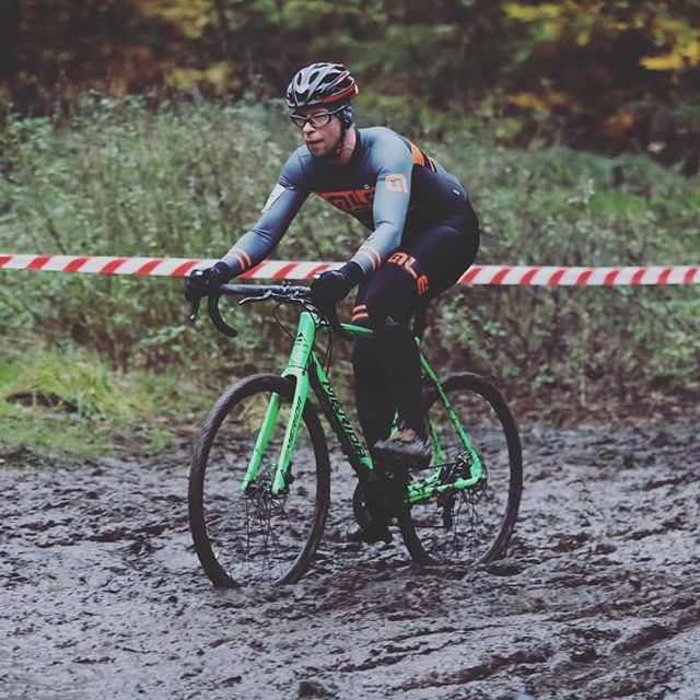 Racing through the mud rolling on Maxxis Mud Wrestler cyclocross tires. Photo courtessy of Mick Bown