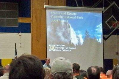 The Saturday evening presentation was given by Paul J. Doherty from Yosemite National Park Search & Rescue (YOSAR).