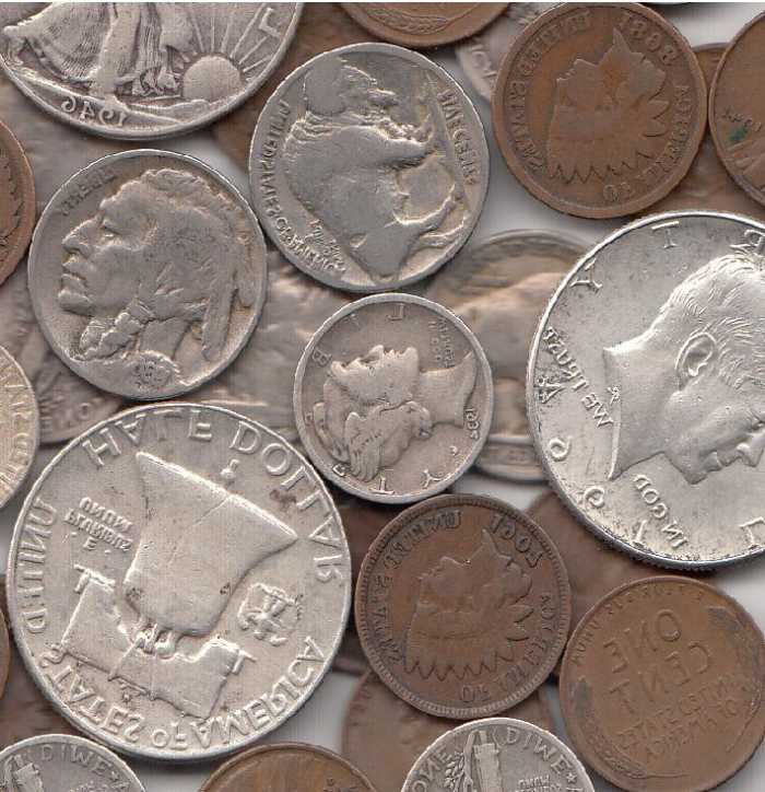 Here is a mixed picture of some cool old coins that I have bought in my time picking tag sales, estate sales, and thrift shops.