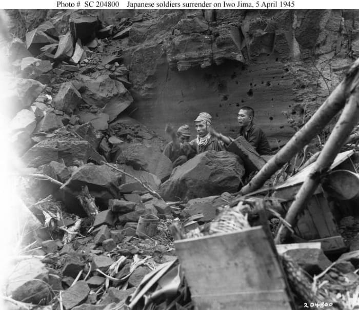 The Battle of Iwo Jima ends for three more Japanese soldiers, on April 5, 1945, weeks after the island was declared secured.