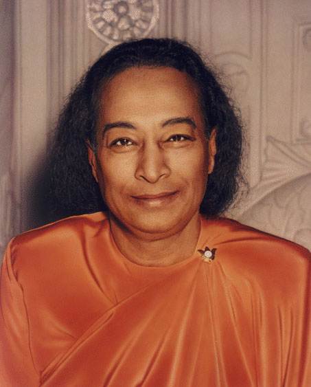 The photo of Yogananda known as the "Last Smile," as it was taken just shortly before he passed from this life.
