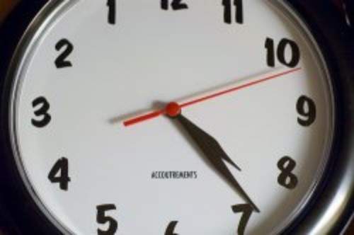This is a clock that we purchased for teaching my boys to tell time. It has the minutes printed smaller just inside the hour numerals