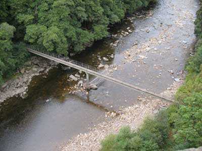 Lambley Footbridge below the viaduct - this is where you cross the South Tyne on the first leg of your walk (pardon the pun)