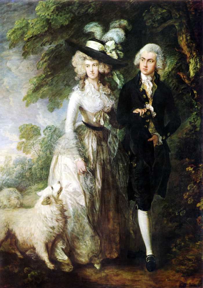 Thomas Gainsborough painted The Morning Walk, a portrait of Mr. and Mrs. William Hallett in 1785.