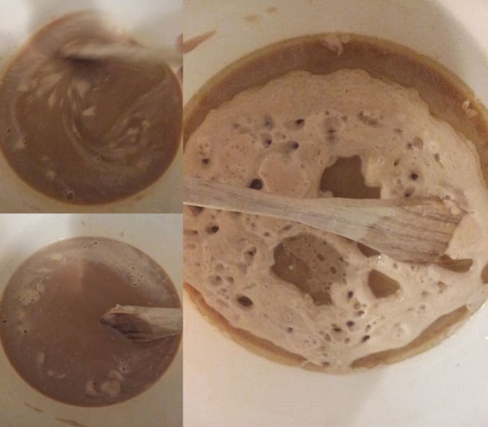 Mix yeast with tepid water and a little flour, then let it sit for 10 minutes. It should get foamy.