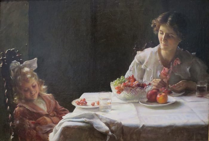 Another very beautiful Oil on Canvas, in the High Museum of Art. I recall seeing this painting for the first time, and remarking to myself, wow, this is so beautiful. Look at the looks on their faces. Just peaceful and happy, tranquil.