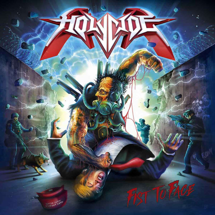 The cover of the album Fist to Face is pretty much a rebellion against Donald Trump and his Make America Great Again kind of philosophy.